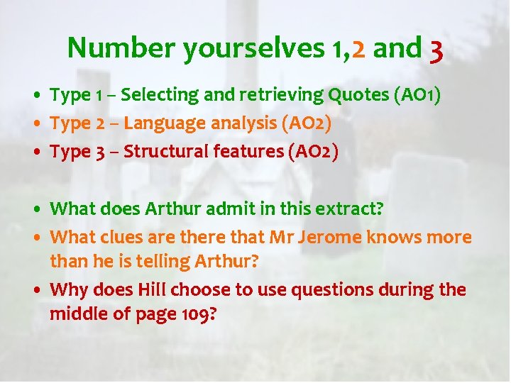 Number yourselves 1, 2 and 3 • Type 1 – Selecting and retrieving Quotes