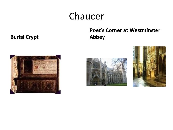 Chaucer Burial Crypt Poet’s Corner at Westminster Abbey 