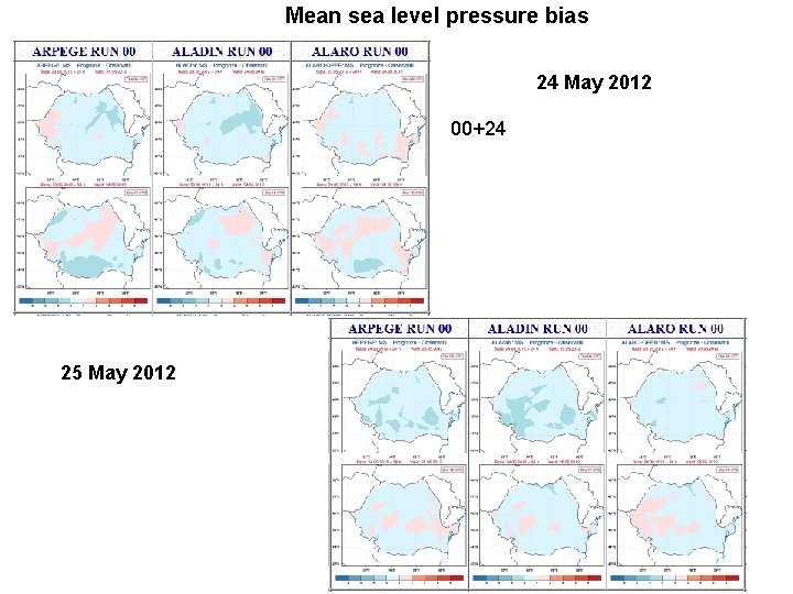 Mean sea level pressure bias 24 May 2012 00+24 25 May 2012 