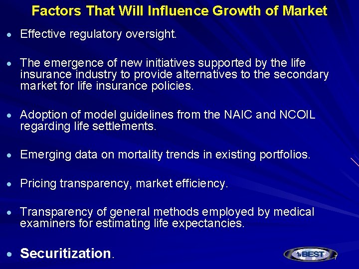 Factors That Will Influence Growth of Market Effective regulatory oversight. The emergence of new