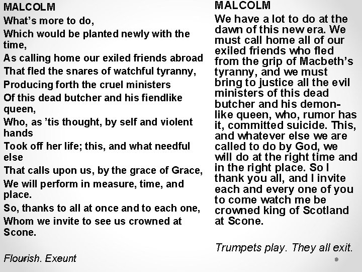 MALCOLM What’s more to do, Which would be planted newly with the time, As MALCOLM What’s more to do, Which would be planted newly with the time, As