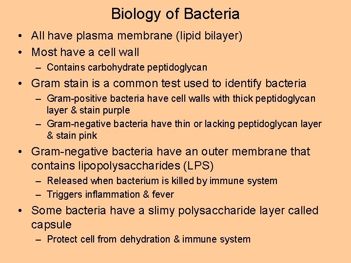 Biology of Bacteria • All have plasma membrane (lipid bilayer) • Most have a