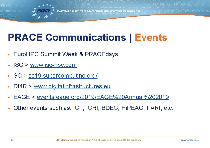PRACE Communications | Events ▶ Euro. HPC Summit Week & PRACEdays ▶ ISC >