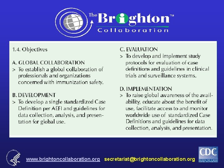 www. brightoncollaboration. org secretariat@brightoncollaboration. org 