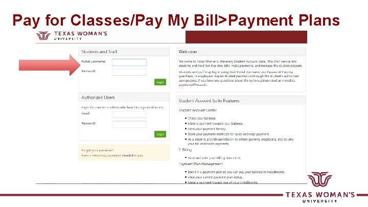 Pay for Classes/Pay My Bill>Payment Plans 