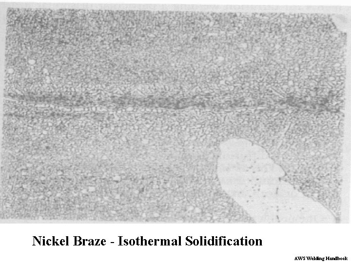 Nickel Braze - Isothermal Solidification AWS Welding Handbook 