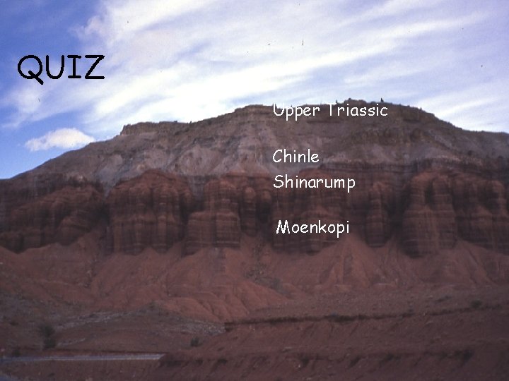 QUIZ Upper Triassic Chinle Shinarump Moenkopi 