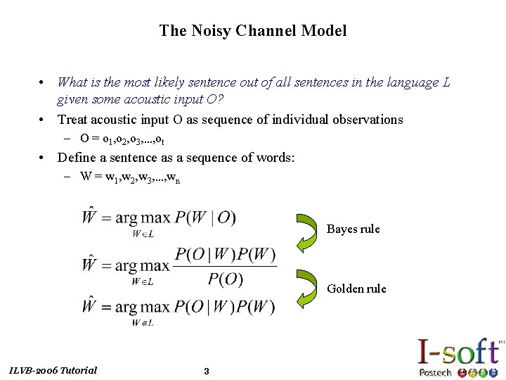 The Noisy Channel Model • What is the most likely sentence out of all