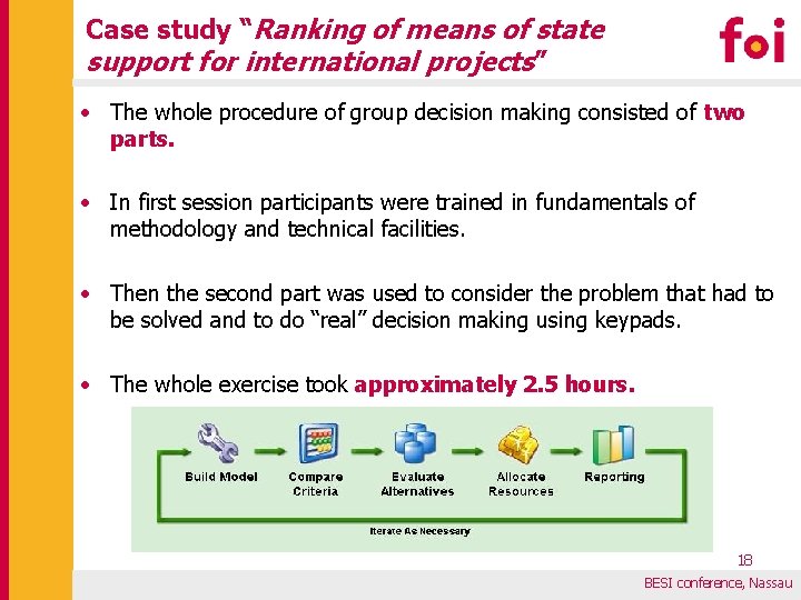 Case study “Ranking of means of state support for international projects” • The whole