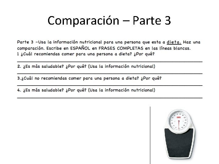 Comparación – Parte 3 