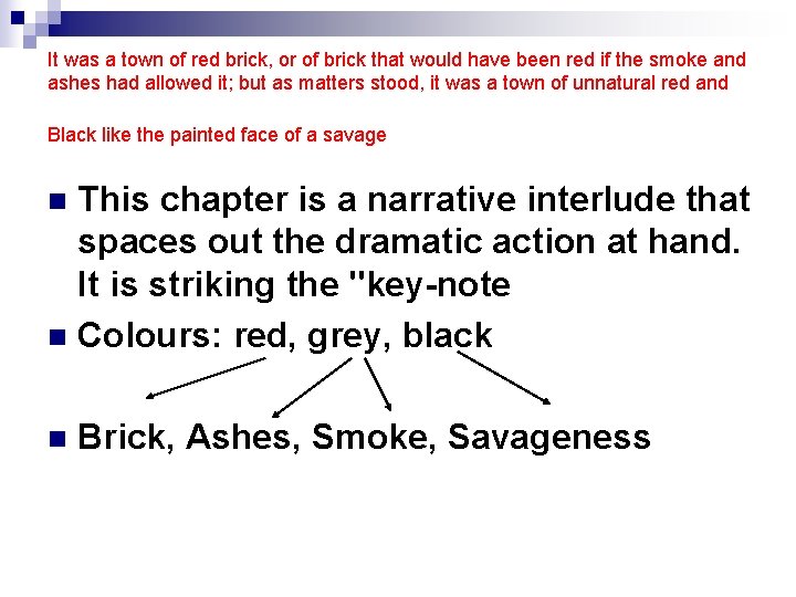 It was a town of red brick, or of brick that would have been