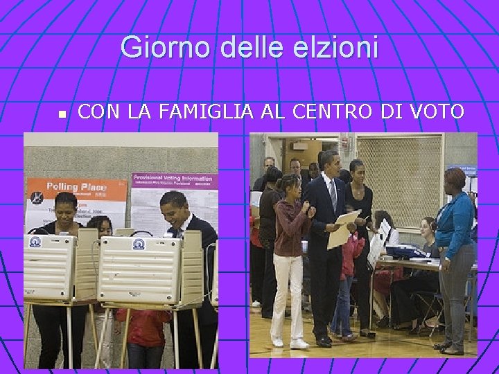 Giorno delle elzioni n CON LA FAMIGLIA AL CENTRO DI VOTO 