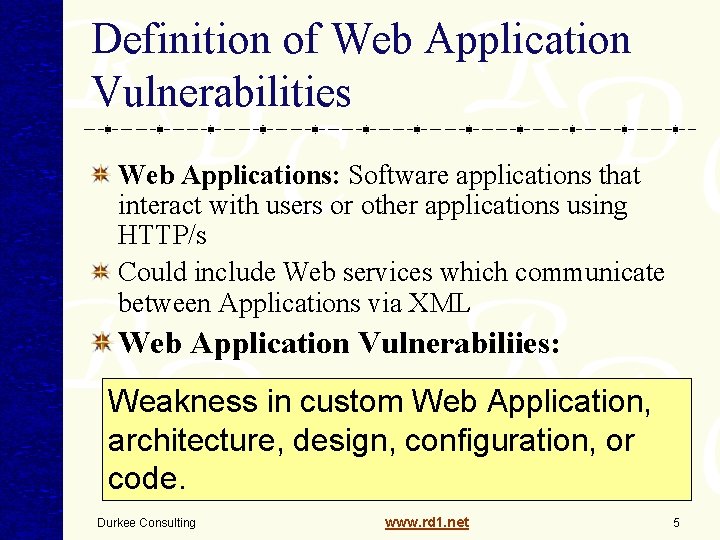 Definition of Web Application Vulnerabilities Web Applications: Software applications that interact with users or Definition of Web Application Vulnerabilities Web Applications: Software applications that interact with users or