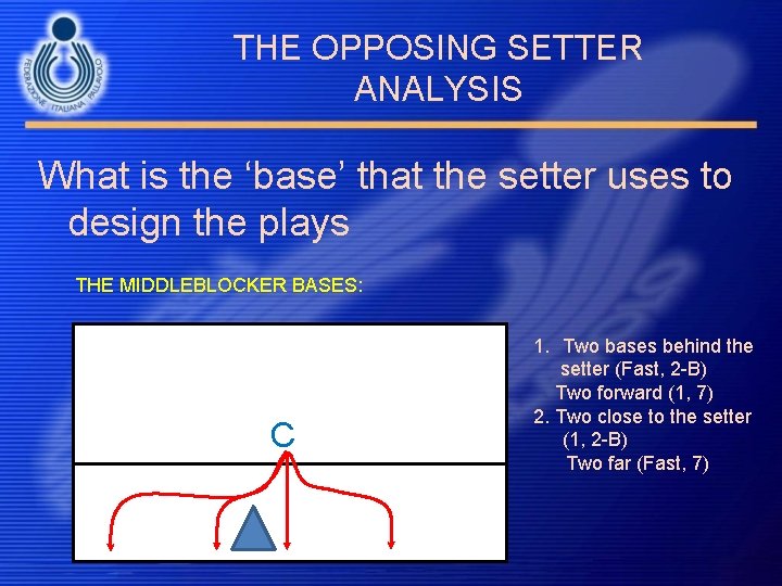 THE OPPOSING SETTER ANALYSIS What is the ‘base’ that the setter uses to design