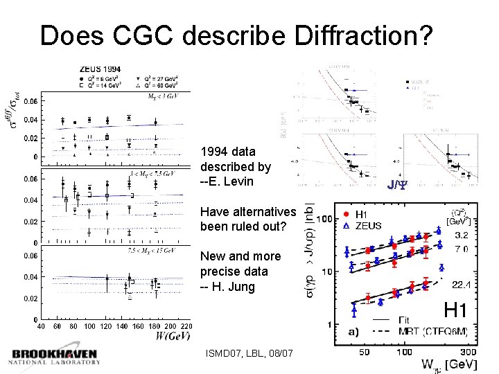 Does CGC describe Diffraction? 1994 data described by --E. Levin Have alternatives been ruled