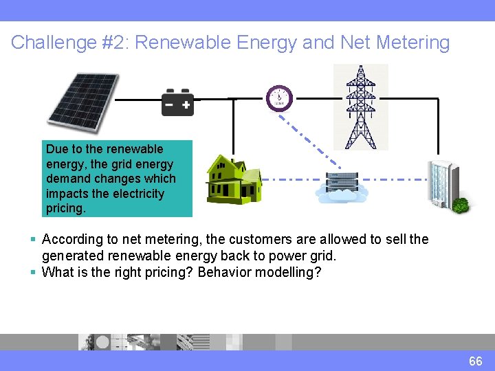 Challenge #2: Renewable Energy and Net Metering Due to the renewable energy, the grid