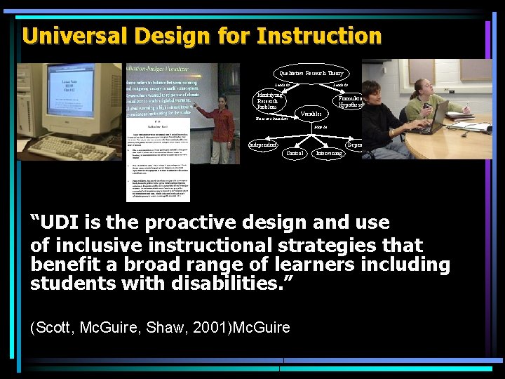 Universal Design for Instruction Qualitative Research Theory Leads to Identifying Research Problem Formulating Hypotheses