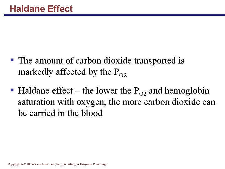 Haldane Effect § The amount of carbon dioxide transported is markedly affected by the