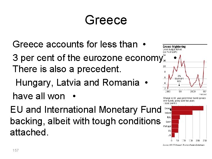 Greece accounts for less than • 3 per cent of the eurozone economy. •