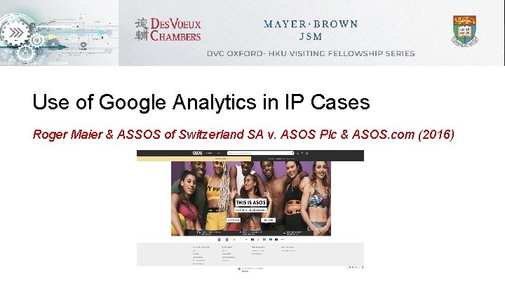 Use of Google Analytics in IP Cases Roger Maier & ASSOS of Switzerland SA