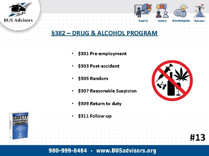 § 382 – DRUG & ALCOHOL PROGRAM • § 301 Pre-employment • § 303