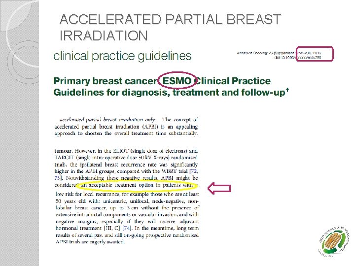 ACCELERATED PARTIAL BREAST IRRADIATION 