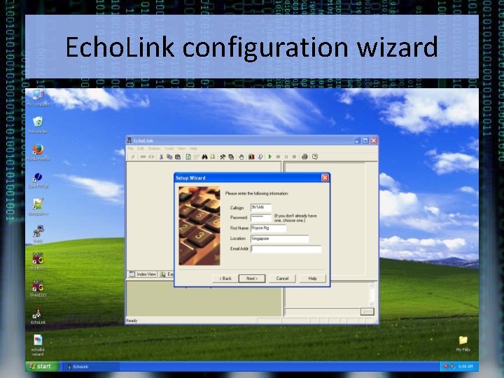 Echo. Link configuration wizard 