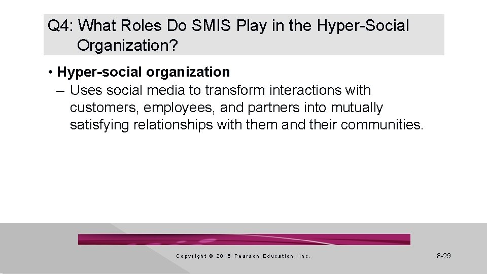 Q 4: What Roles Do SMIS Play in the Hyper-Social Organization? • Hyper-social organization