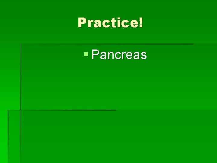 Practice! § Pancreas 