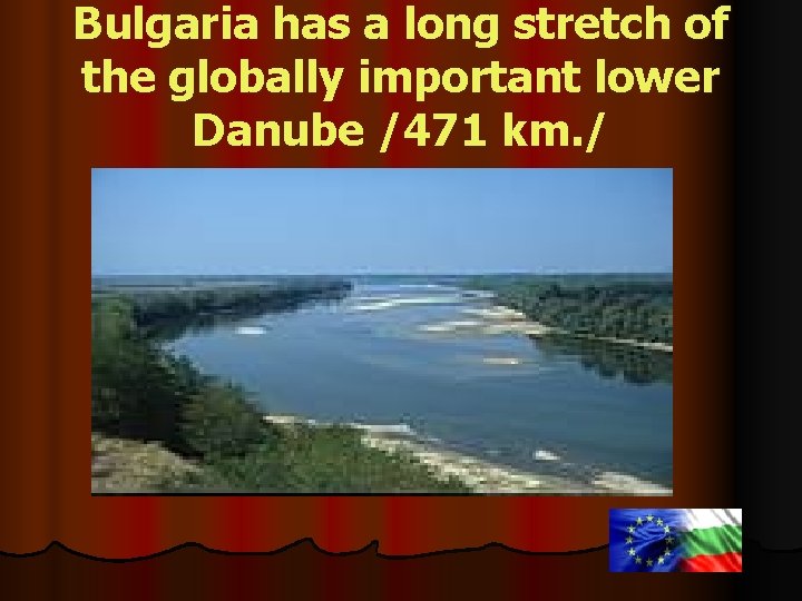 Bulgaria has a long stretch of the globally important lower Danube /471 km. /