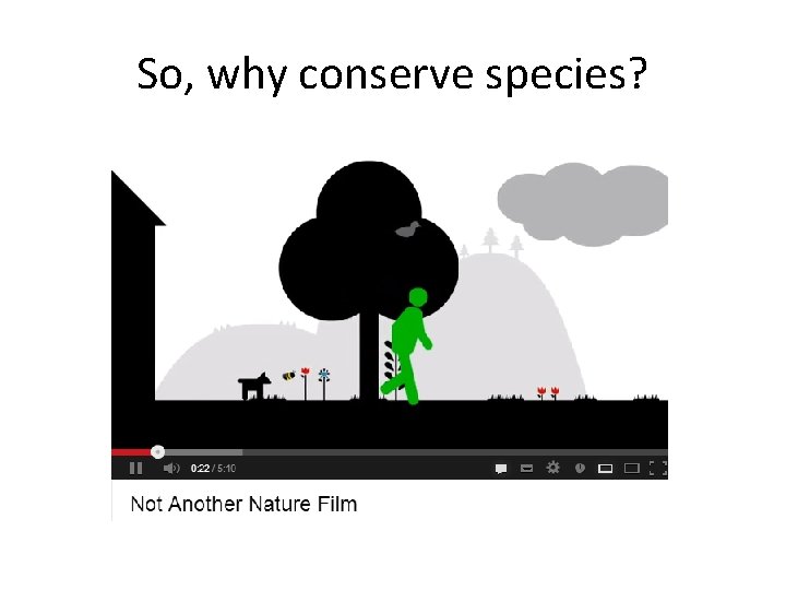 So, why conserve species? 