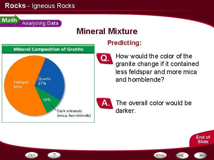 Rocks - Igneous Rocks Mineral Mixture Predicting: How would the color of the granite