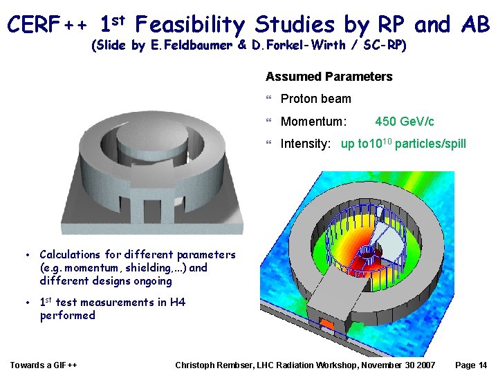 CERF++ 1 st Feasibility Studies by RP and AB (Slide by E. Feldbaumer &