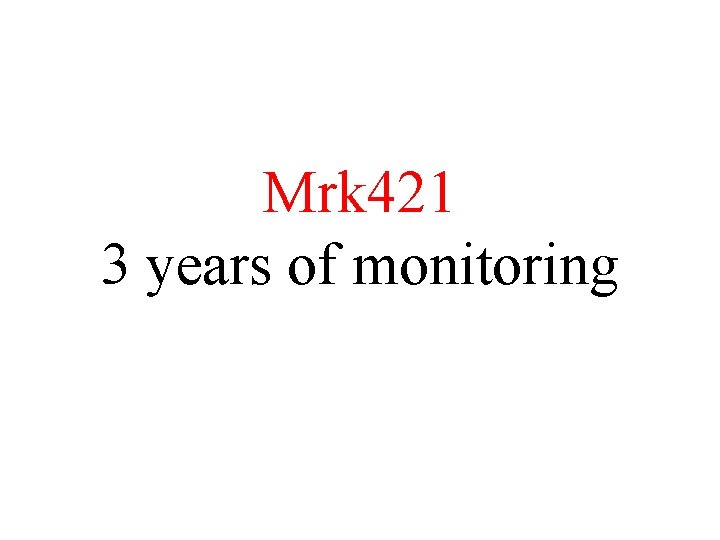 Mrk 421 3 years of monitoring 