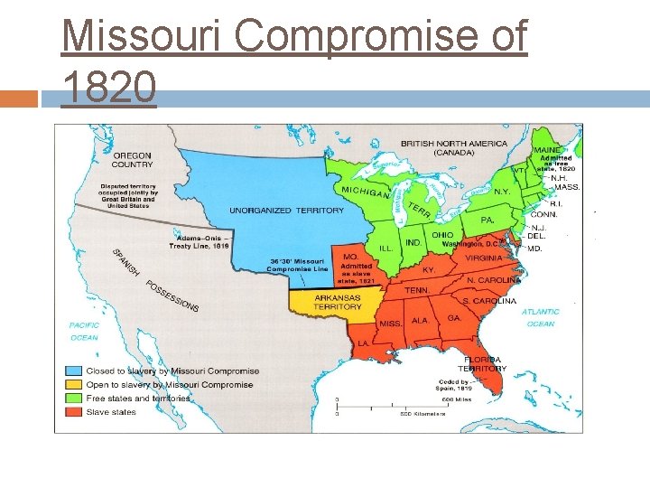 Missouri Compromise of 1820 