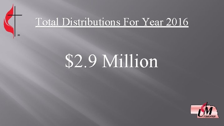 Total Distributions For Year 2016 $2. 9 Million 