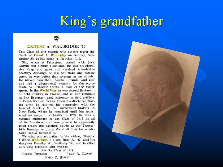 King’s grandfather 