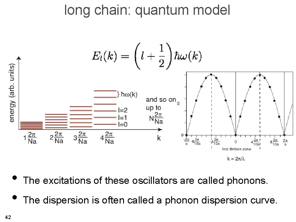 long chain: quantum model • The excitations of these oscillators are called phonons. •