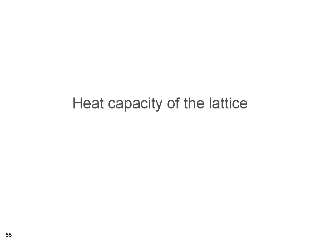 Heat capacity of the lattice 55 