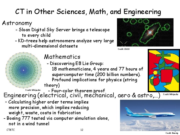 CT in Other Sciences, Math, and Engineering Astronomy - Sloan Digital Sky Server brings