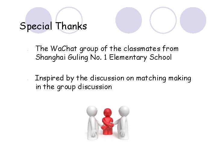 Special Thanks ○ ○ The Wa. Chat group of the classmates from Shanghai Guling