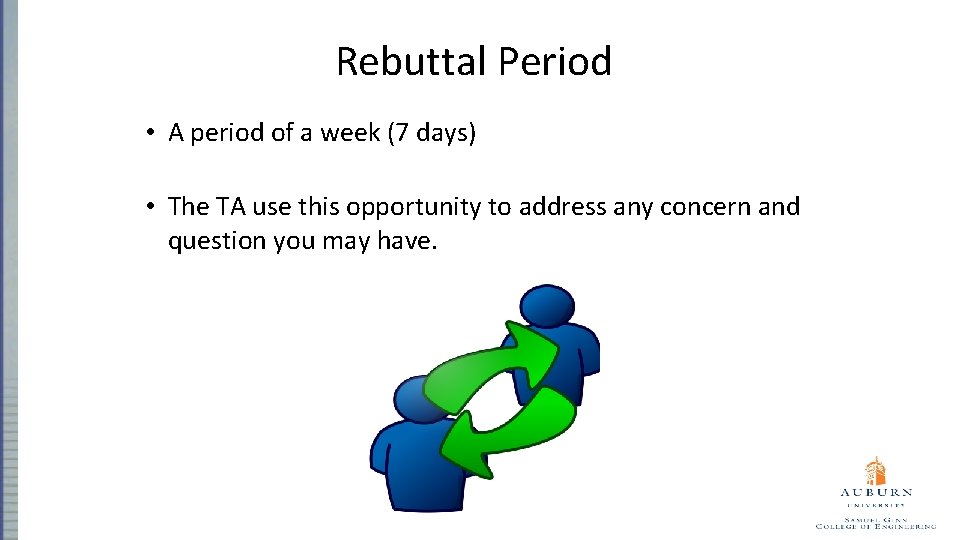 Rebuttal Period • A period of a week (7 days) • The TA use