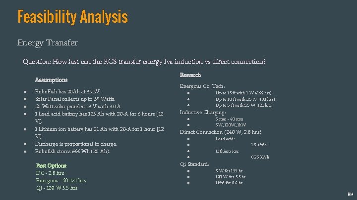 Feasibility Analysis Energy Transfer Question: How fast can the RCS transfer energy Iva induction