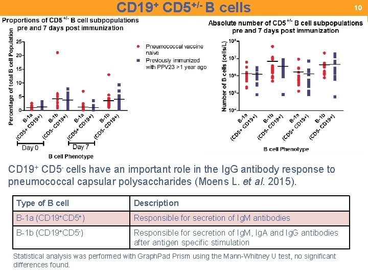CD 19+ CD 5+/- B cells CD 19+ CD 5 - cells have an