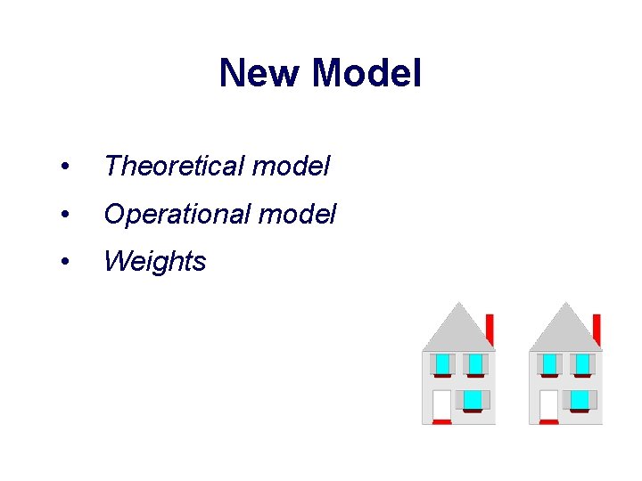 New Model • Theoretical model • Operational model • Weights 