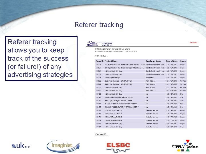 Referer tracking allows you to keep track of the success (or failure!) of any
