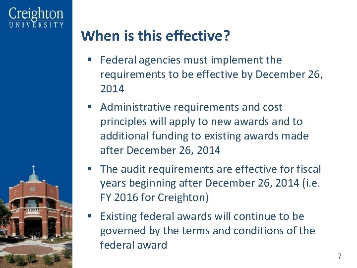 When is this effective? § Federal agencies must implement the requirements to be effective