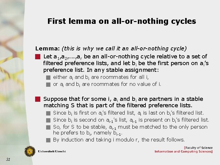 First lemma on all-or-nothing cycles Lemma: (this is why we call it an all-or-nothing