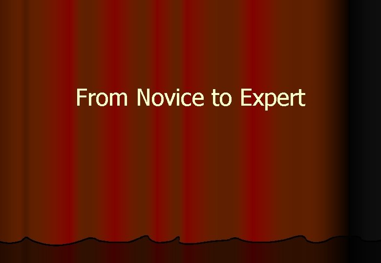 From Novice to Expert 