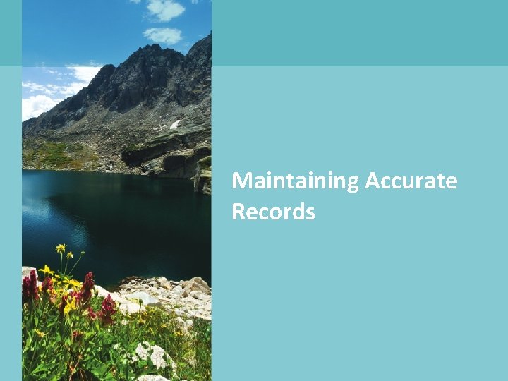 Maintaining Accurate Records 